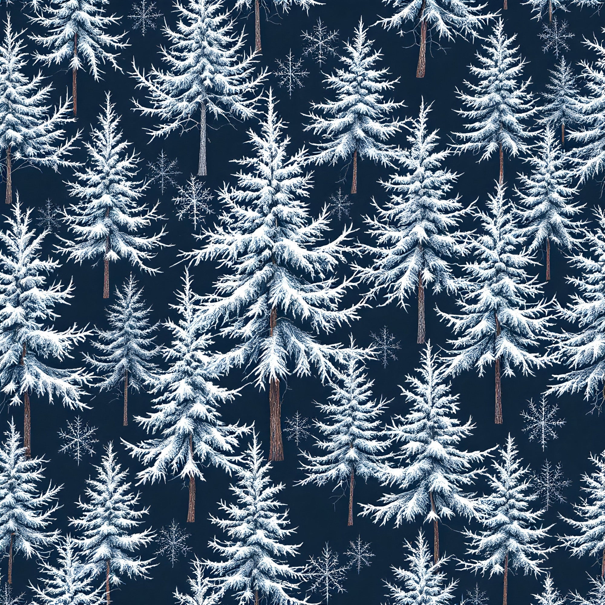 Snowy Pines Pattern 1 Minky Fabric
