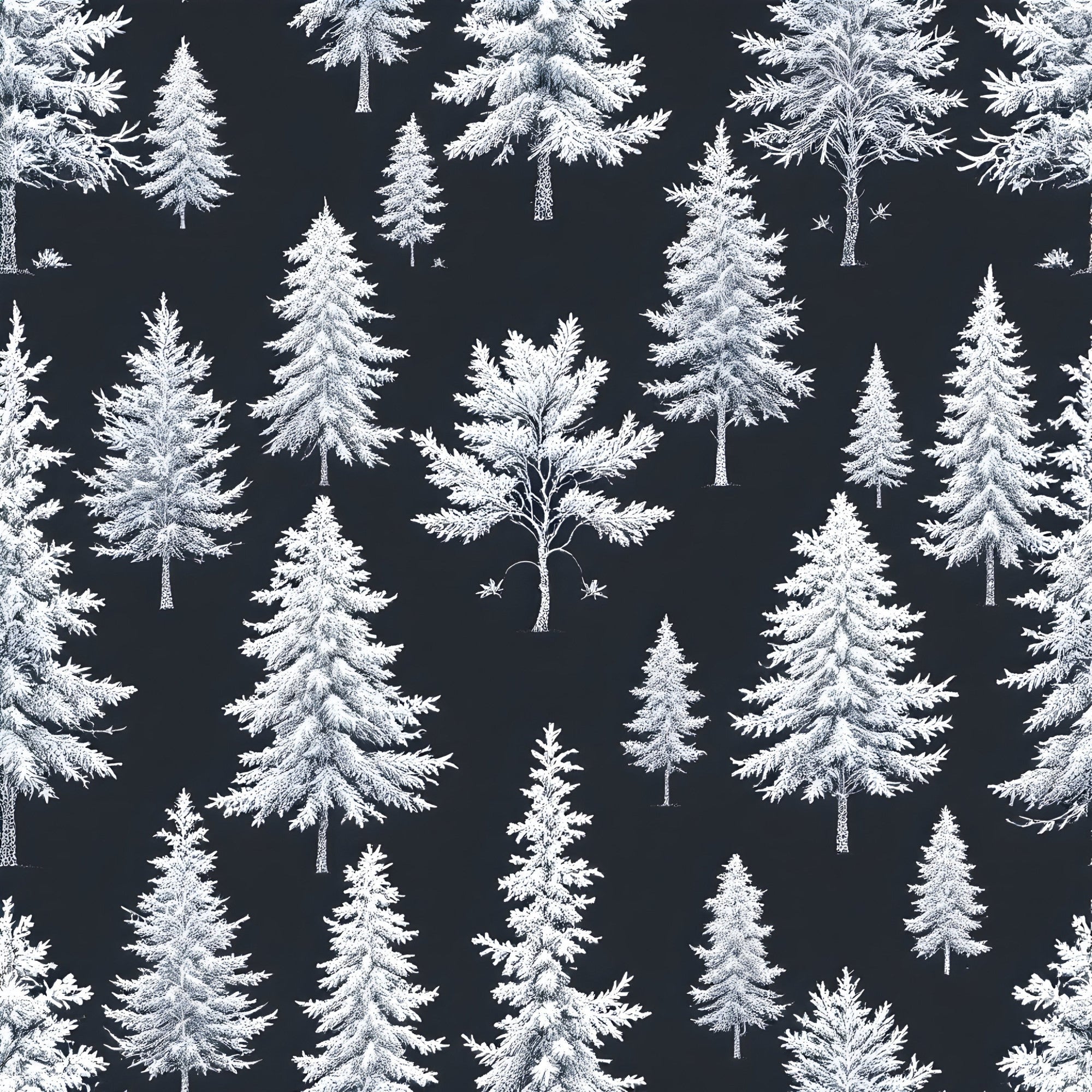 Snowy Pines Pattern 15 Minky Fabric