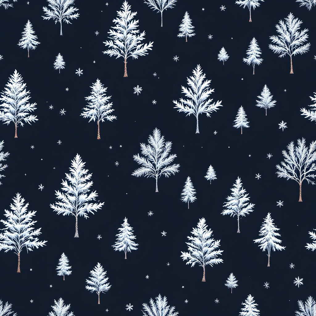 Snowy Pines Pattern 2 Minky Fabric