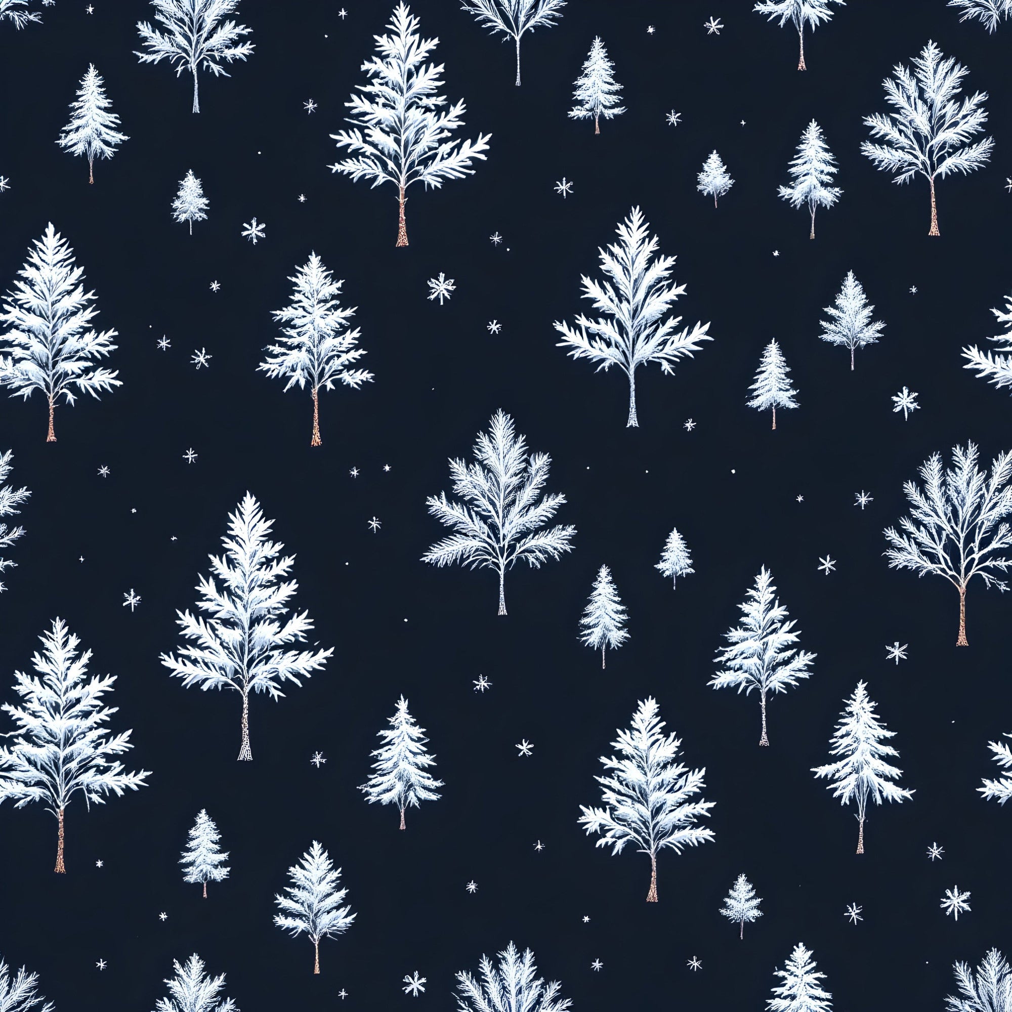 Snowy Pines Pattern 2 Minky Fabric