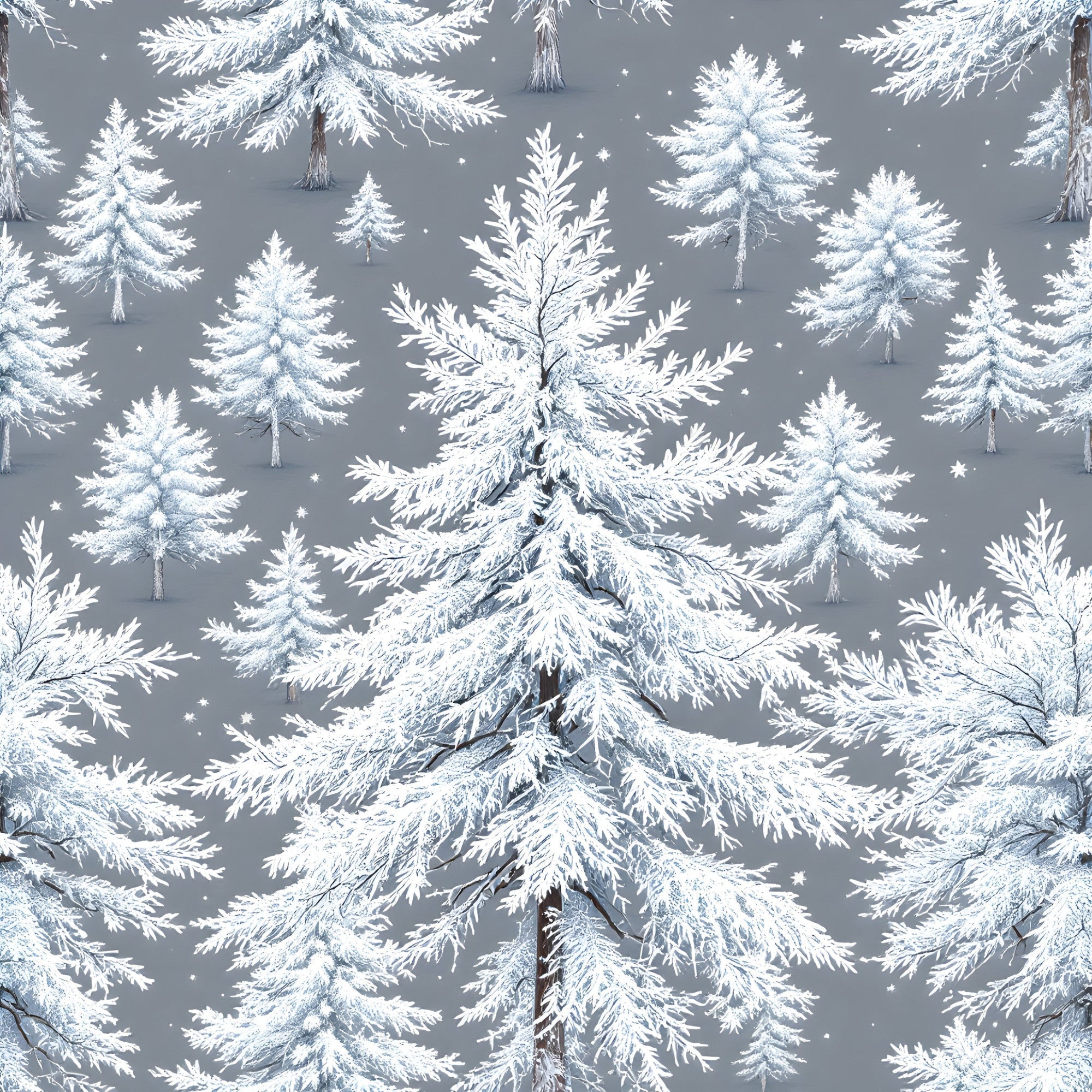 Snowy Pines Pattern 8 Minky Fabric