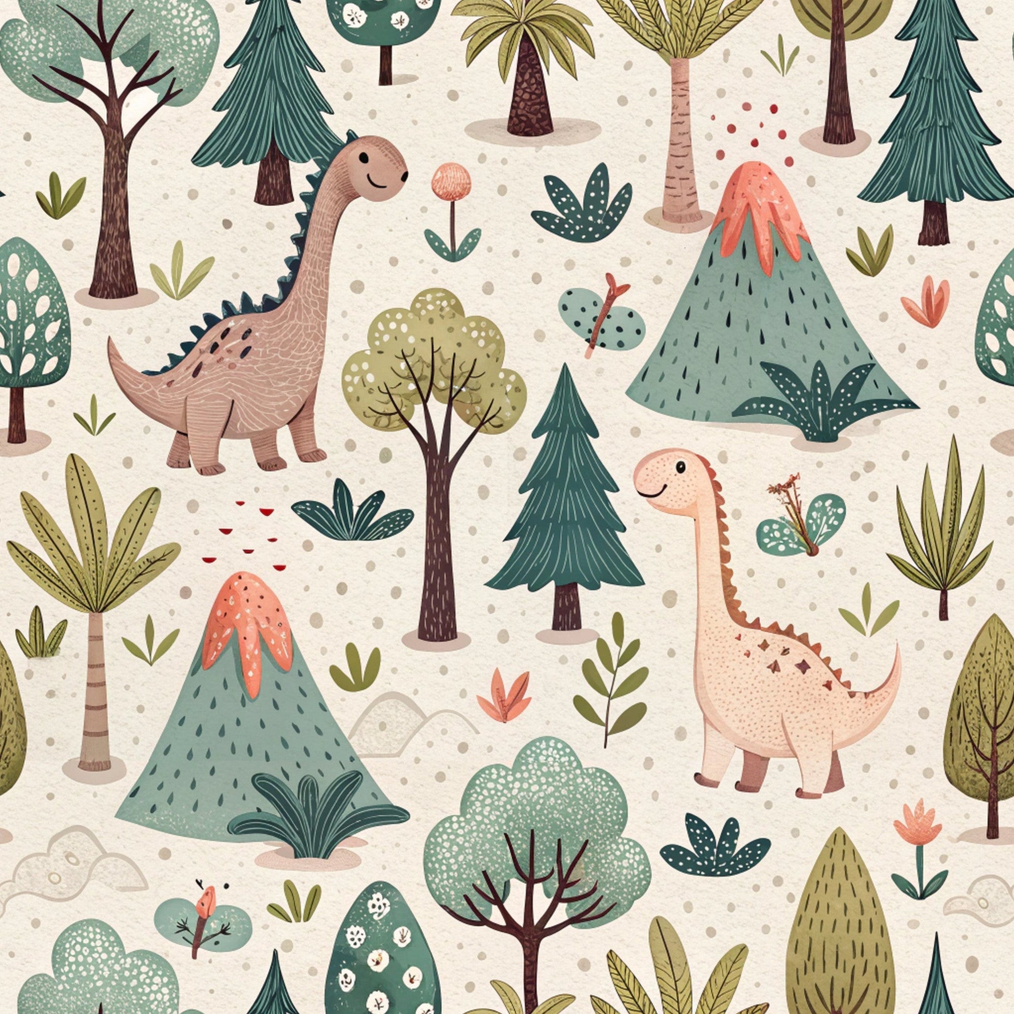 Jurassic Woodland Pattern 1 Minky Fabric