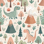 Jurassic Woodland Pattern 4 Minky Fabric