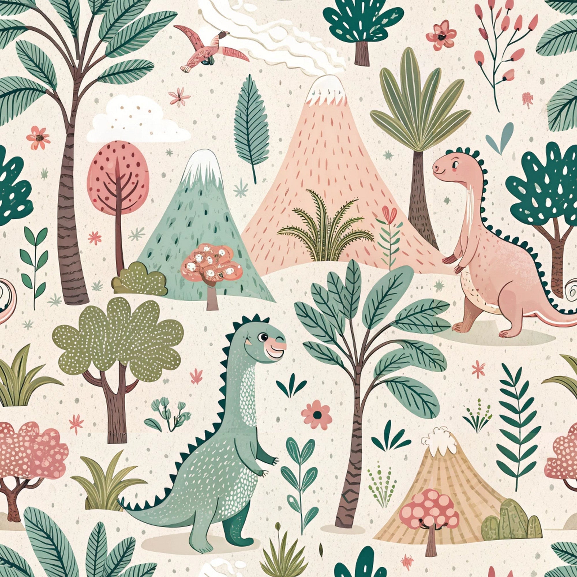 Jurassic Woodland Pattern 6 Minky Fabric