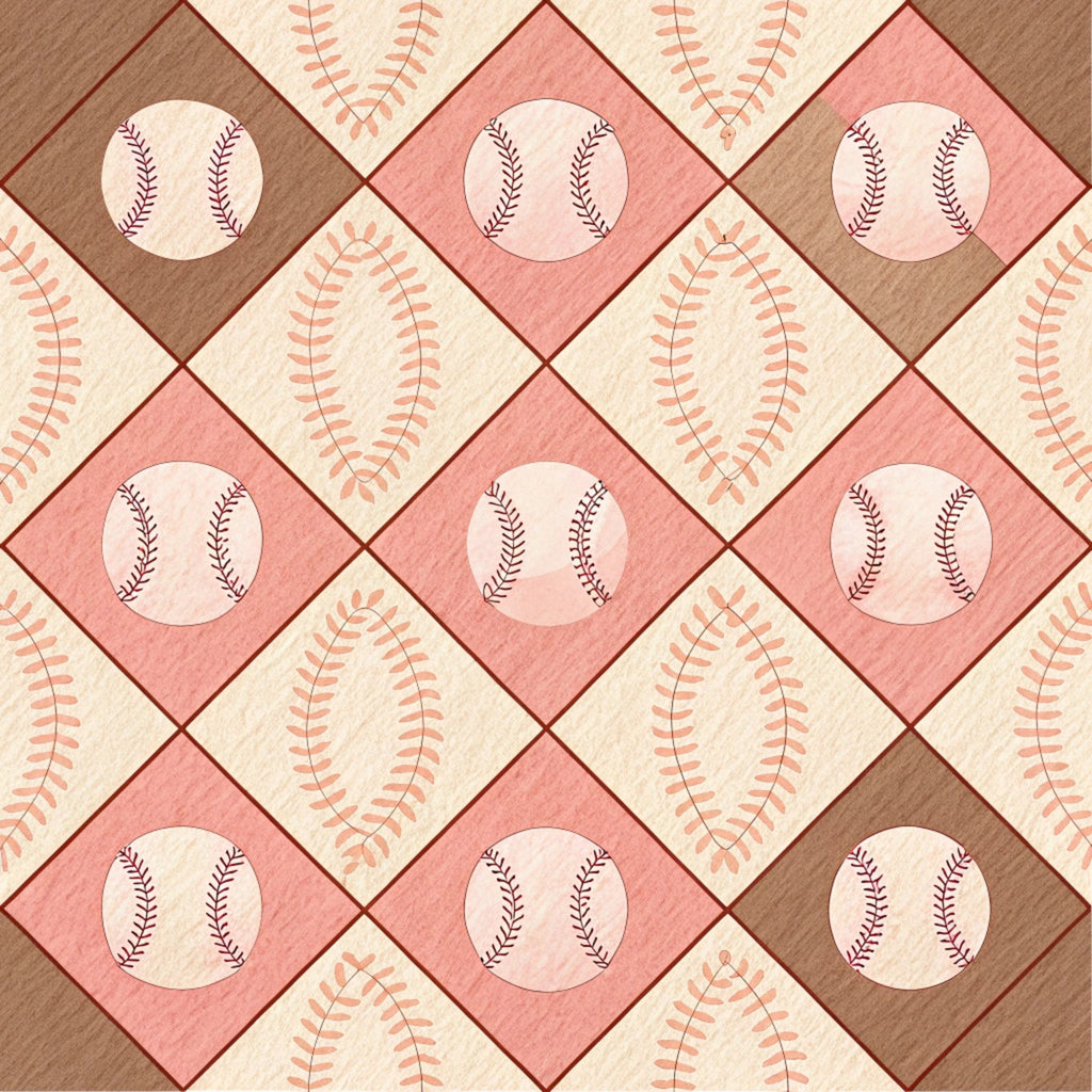 Vintage Ballpark Pattern 3 Minky Fabric