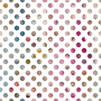 polka dots, circle pattern, pink, blue, teal, mauve, gray, beige, coral, burgundy, watercolor effect, distressed texture, grunge style, abstract design,, fabric panel, pastel colors, muted tones, geometric circles, vintage wash