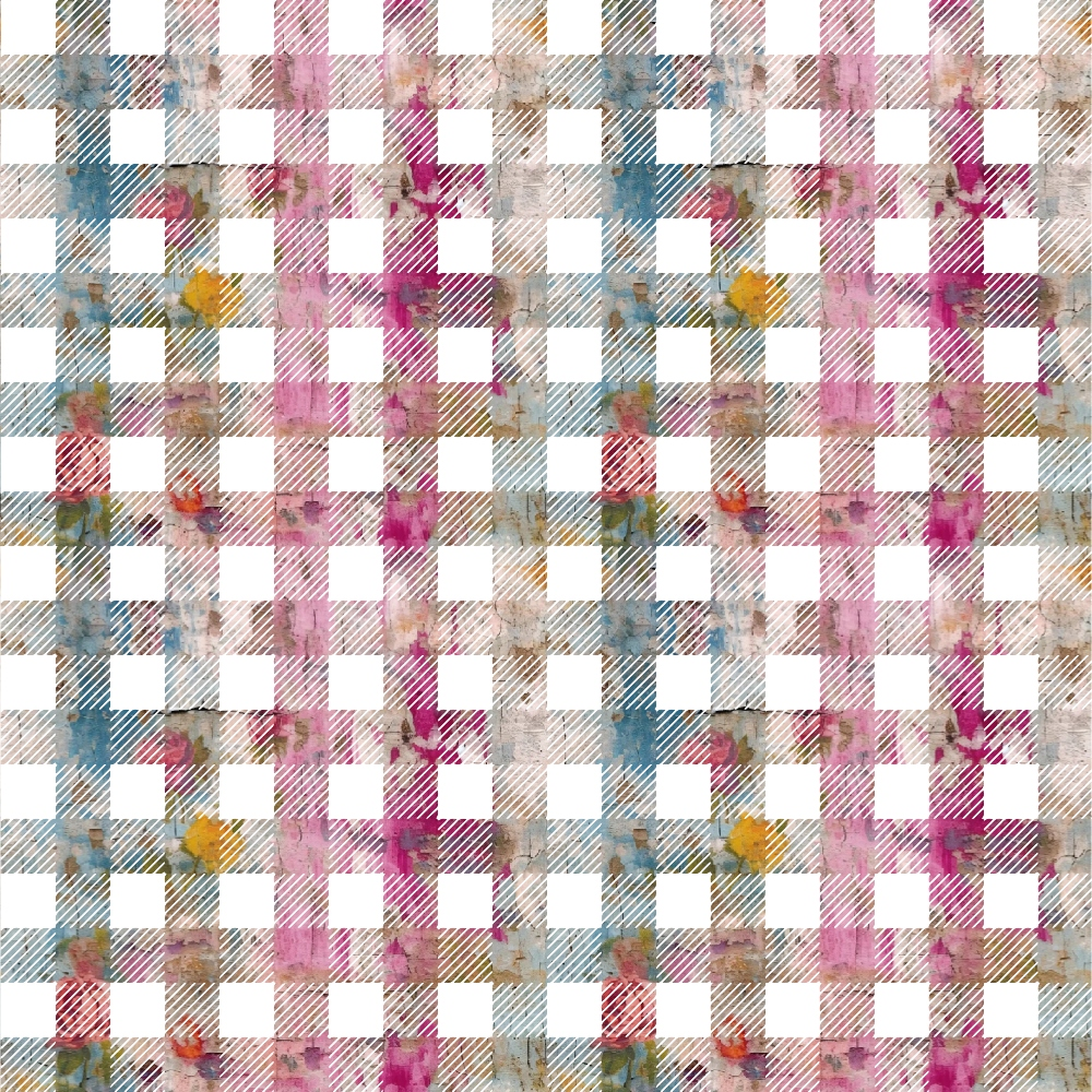 pink, magenta, teal, blue, orange, beige, white, grunge texture, plaster effect, checkered pattern, gingham, distressed, weathered, abstract, vintage, shabby chic,, fabric panel, girly, soft pastels, woven texture, geometric squares