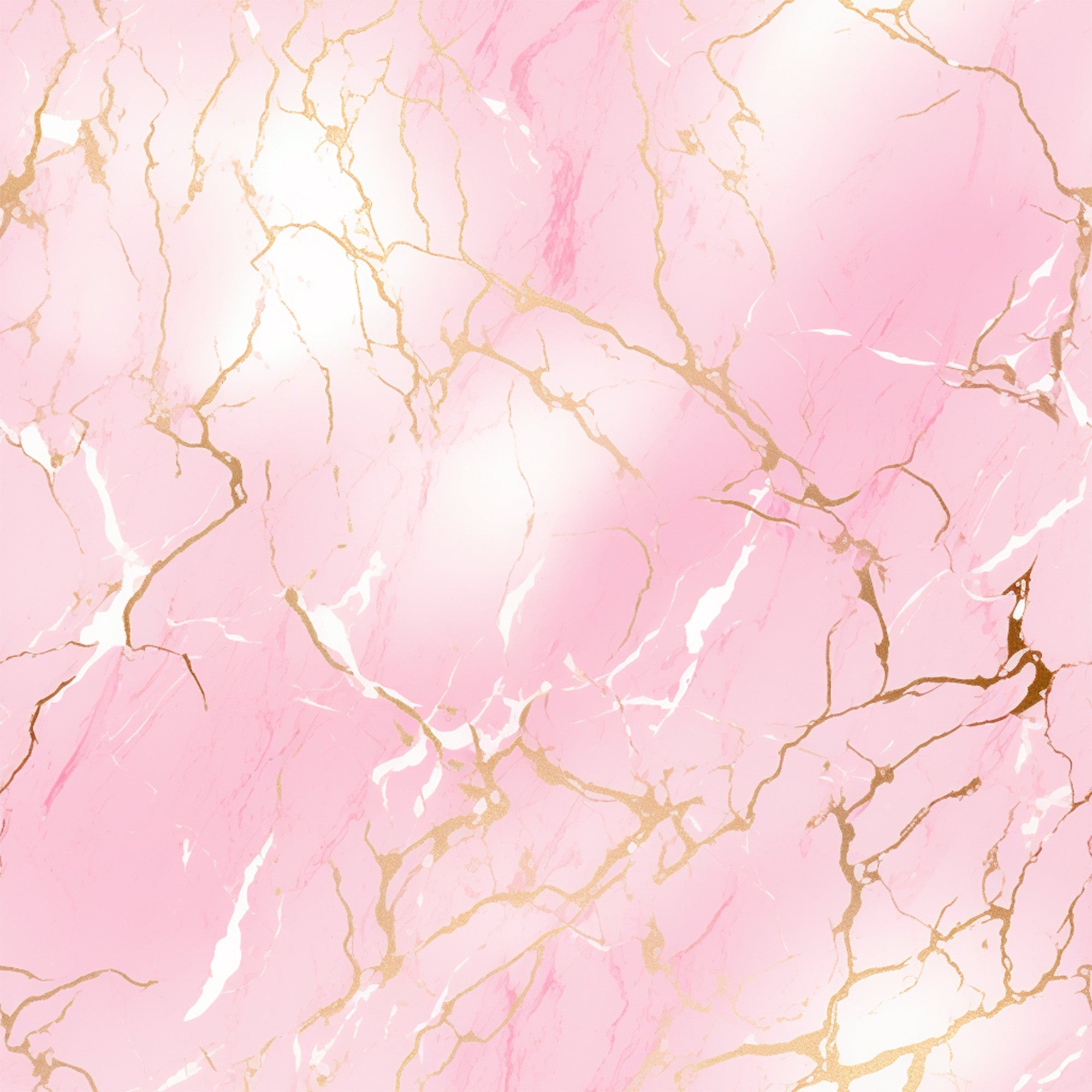 Gold and Pink Marble Pattern 3 Minky Fabric