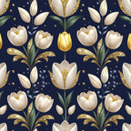 Gilded Midnight Tulips Pattern 13 Minky Fabric