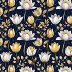 Gilded Midnight Tulips Pattern 15 Minky Fabric