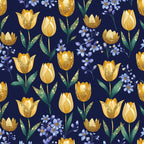 Gilded Midnight Tulips Pattern 16 Minky Fabric