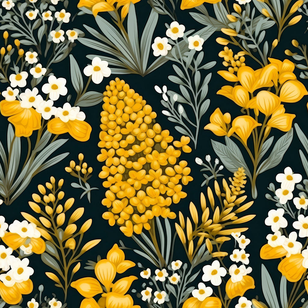 Goldenrod Flowers Pattern 11 Minky Fabric