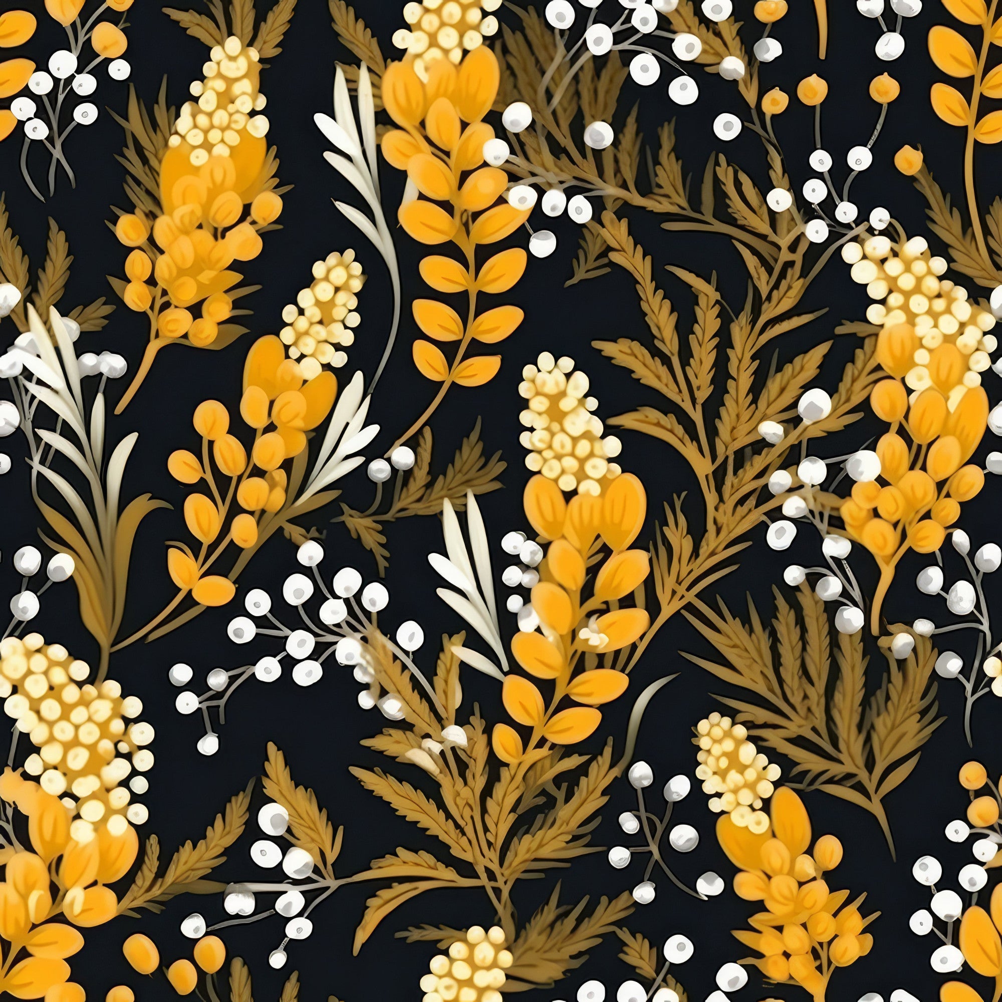 Goldenrod Flowers Pattern 12 Minky Fabric