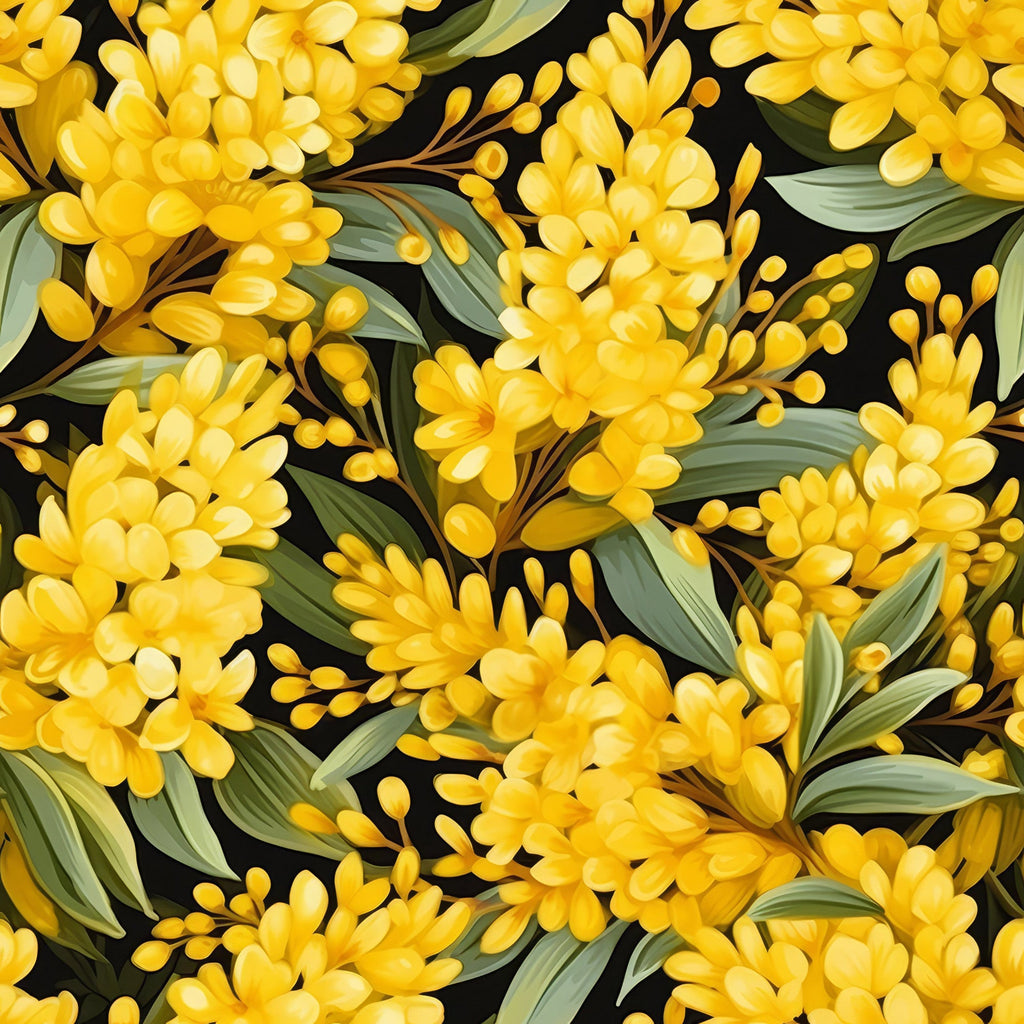 Goldenrod Flowers Pattern 3 Minky Fabric