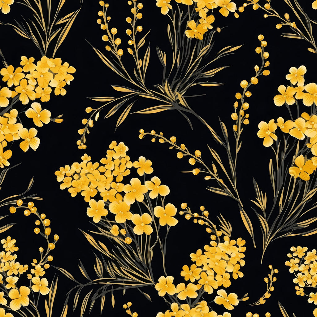 Goldenrod Flowers Pattern 4 Minky Fabric