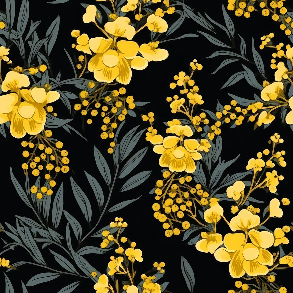 Goldenrod Flowers Pattern 6 Minky Fabric