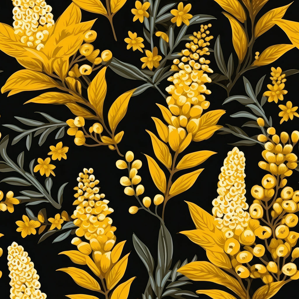 Goldenrod Flowers Pattern 7 Minky Fabric
