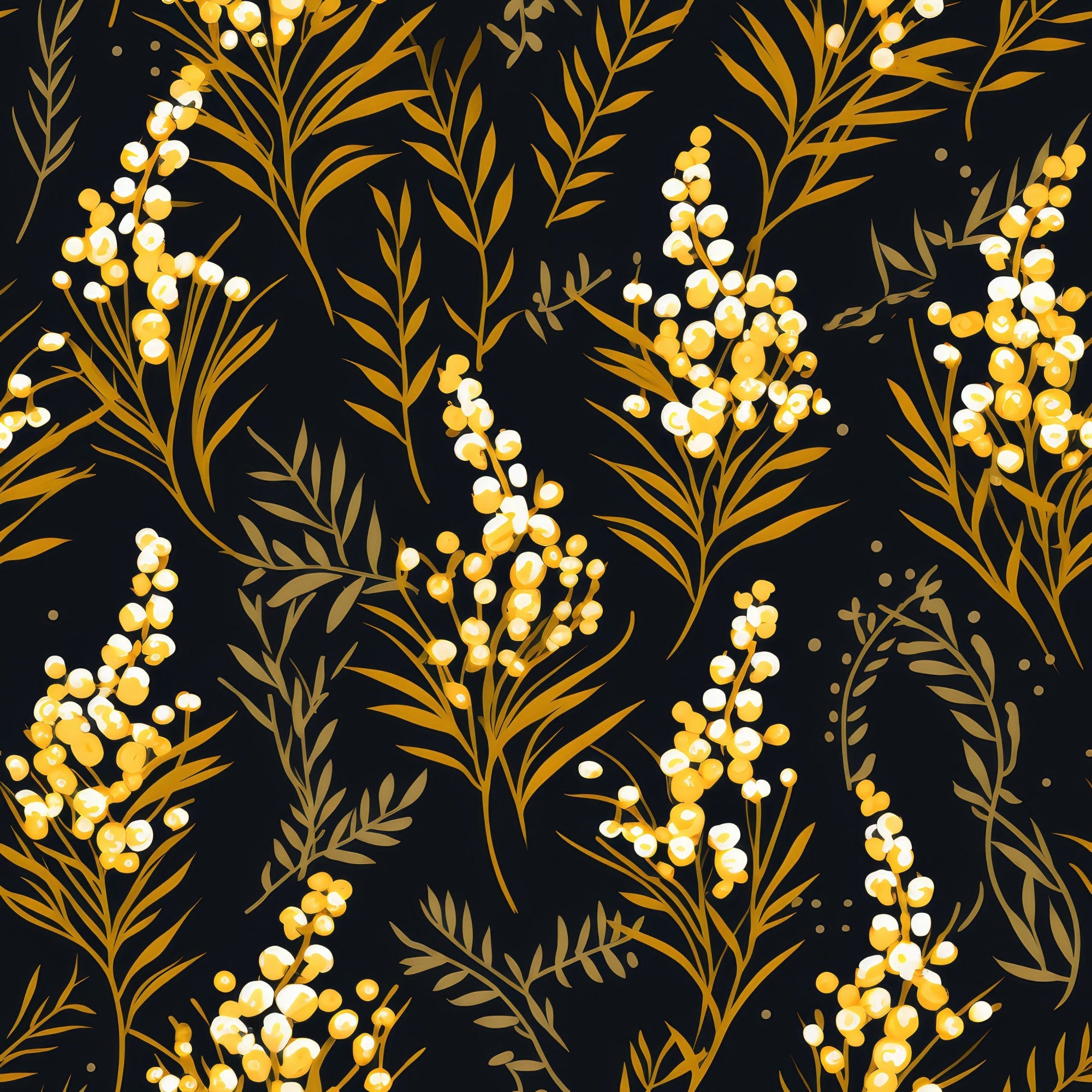 Goldenrod Flowers Pattern 8 Minky Fabric