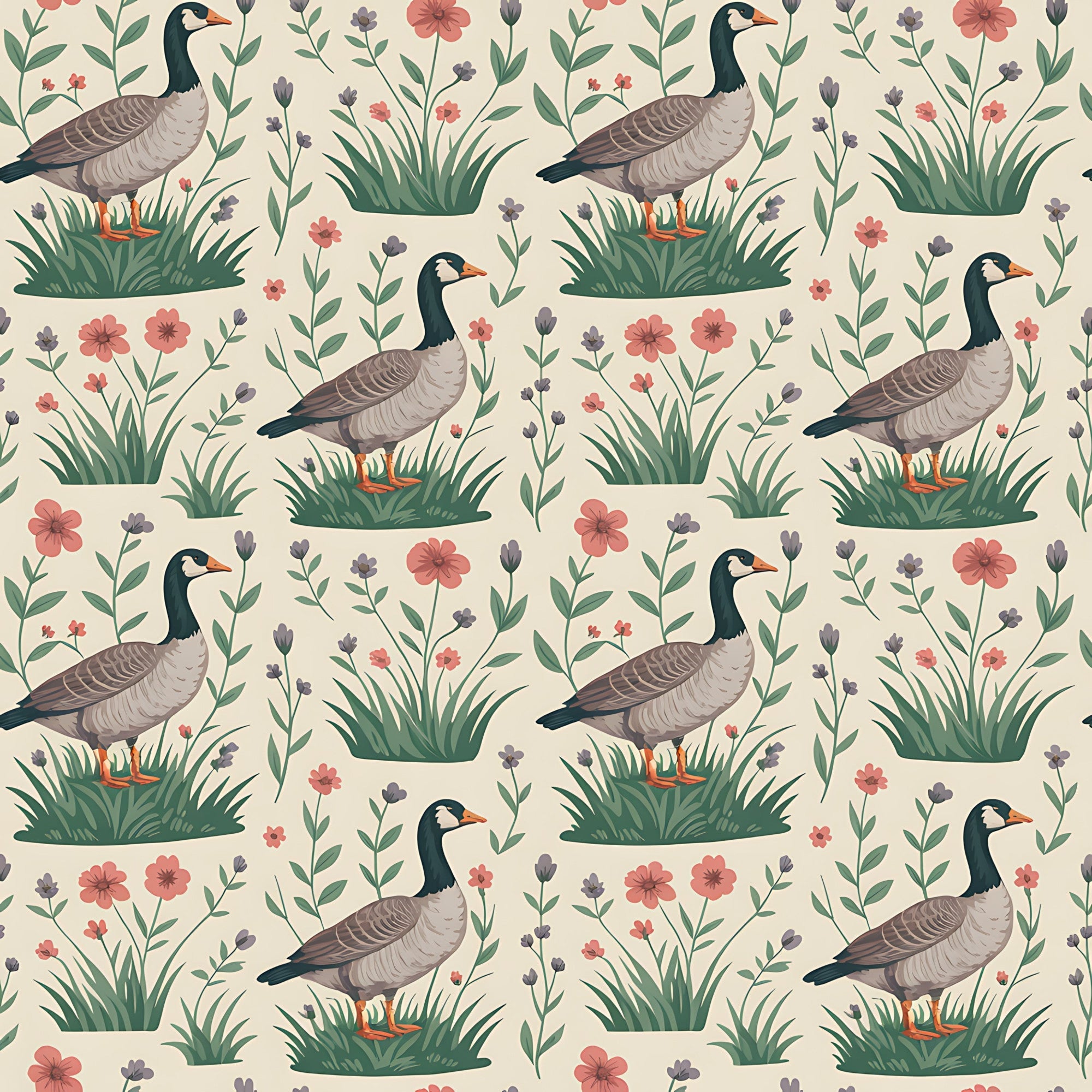 Gosling Garden Pattern 1 Minky Fabric