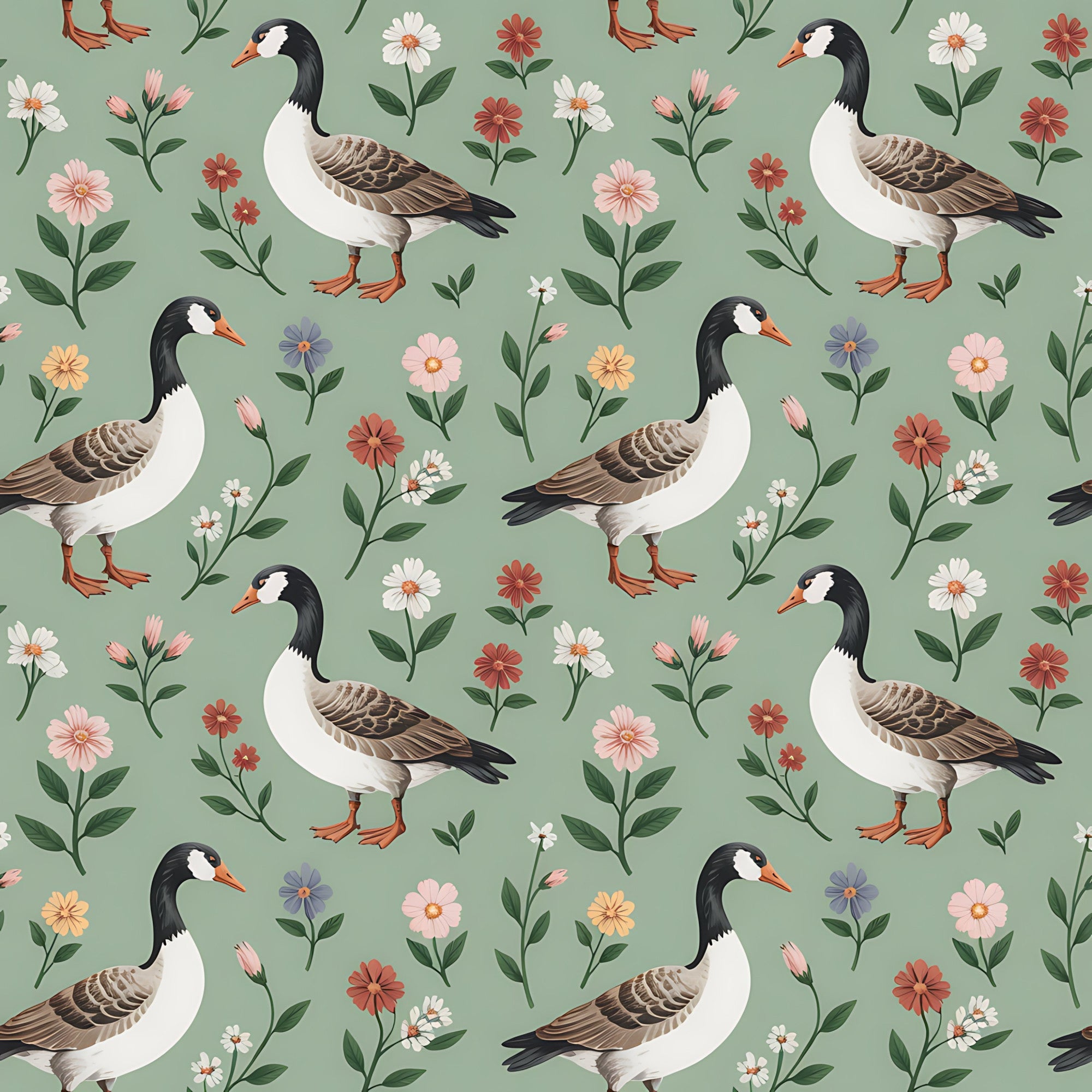 Gosling Garden Pattern 10 Minky Fabric