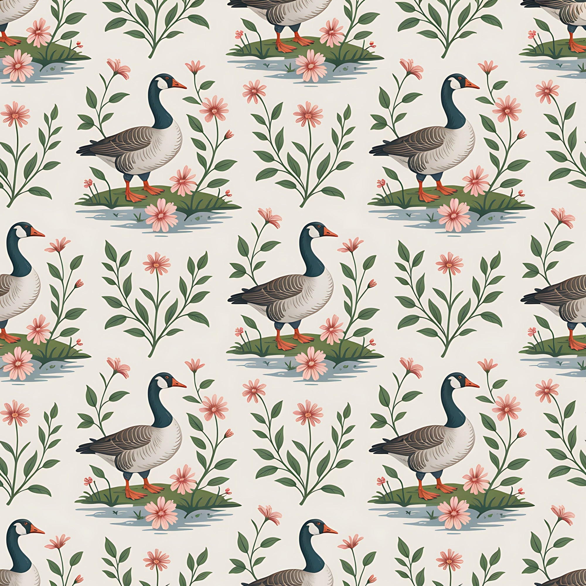 Gosling Garden Pattern 11 Minky Fabric