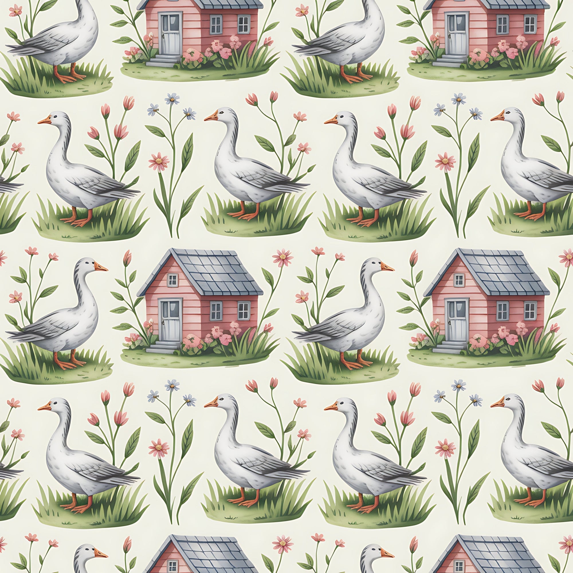 Gosling Garden Pattern 14 Minky Fabric