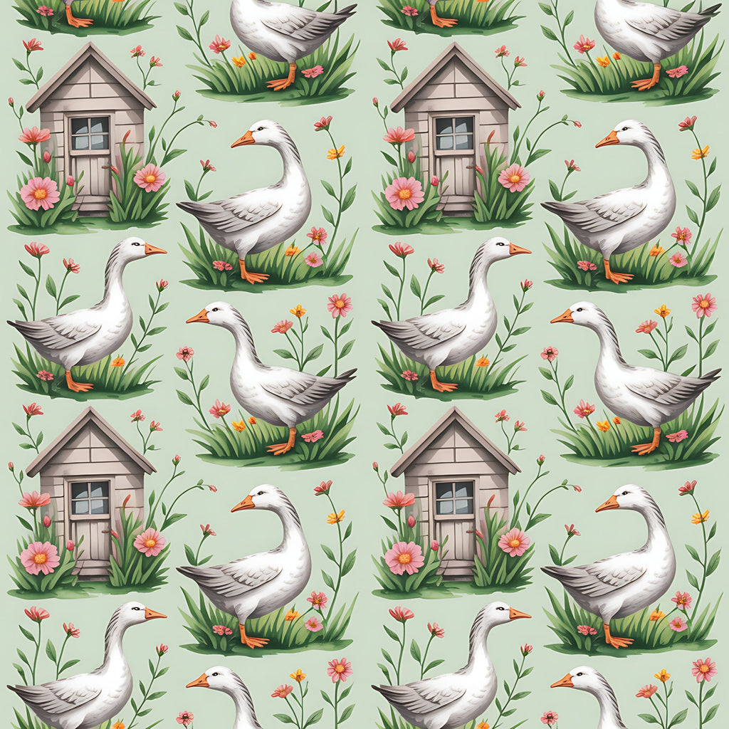 Gosling Garden Pattern 15 Minky Fabric