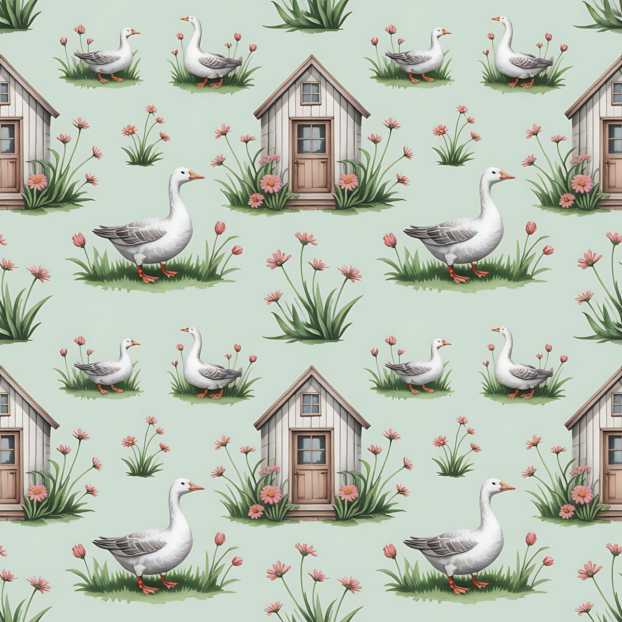 Gosling Garden Pattern 16 Minky Fabric