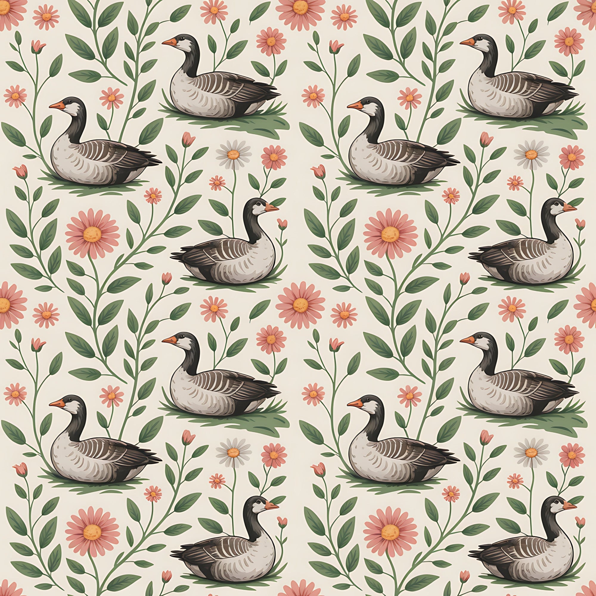 Gosling Garden Pattern 17 Minky Fabric