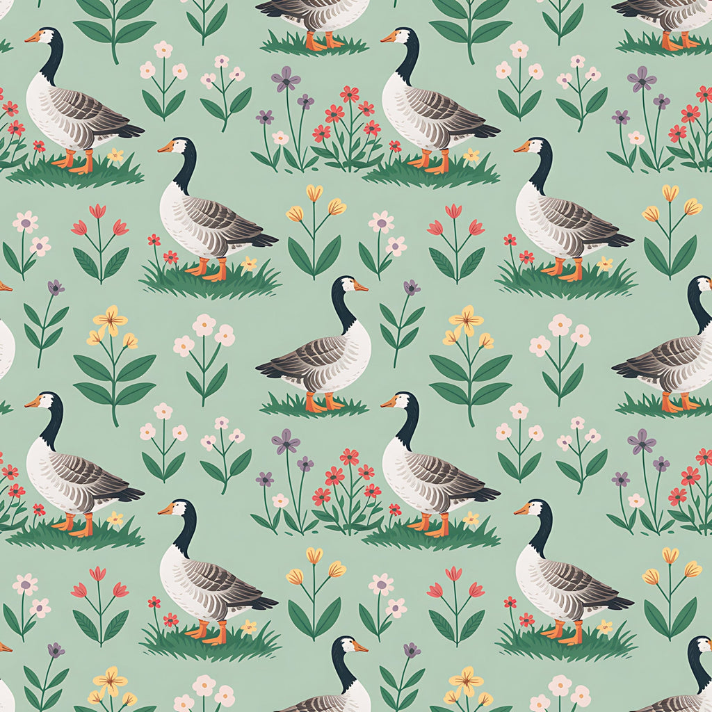 Gosling Garden Pattern 18 Minky Fabric