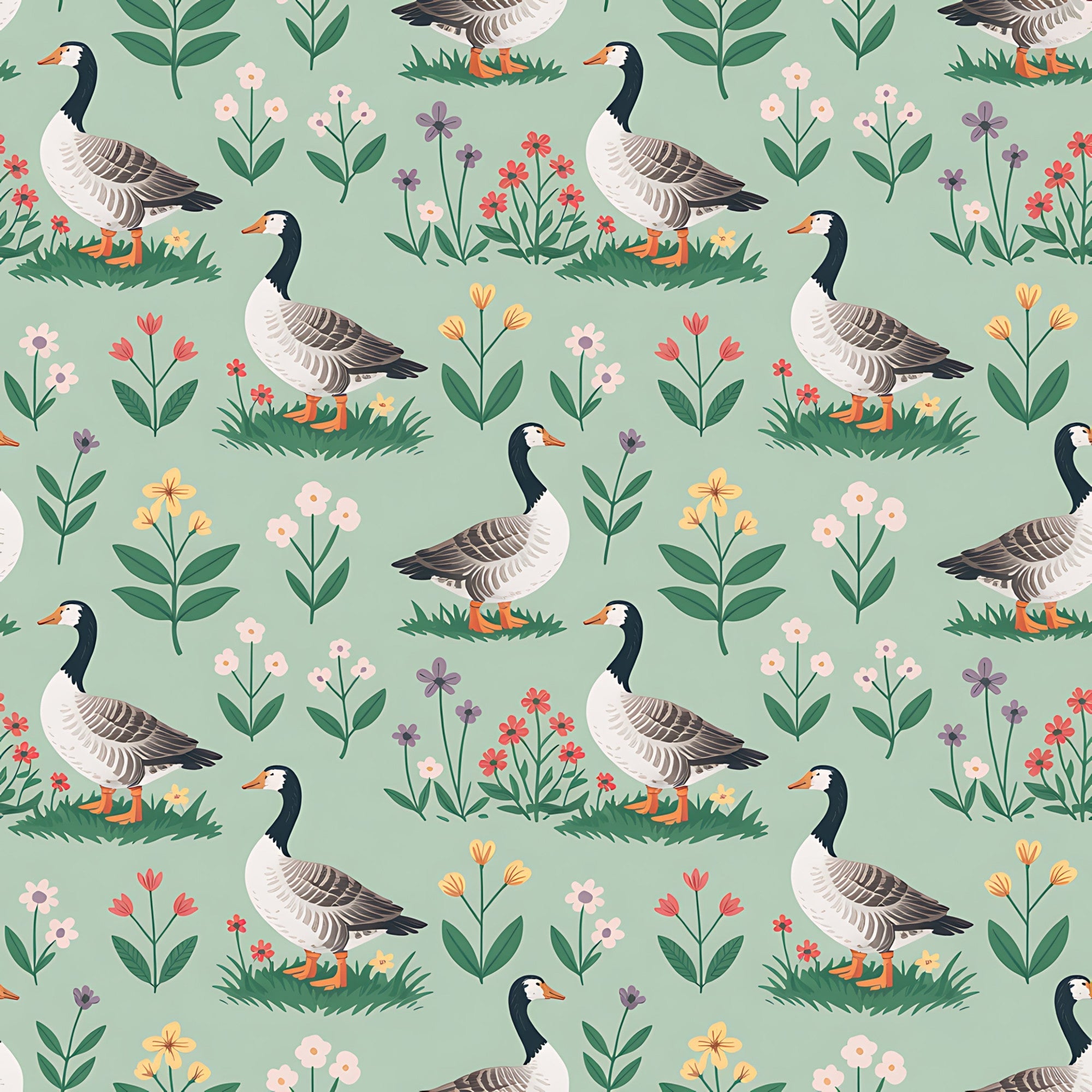 Gosling Garden Pattern 18 Minky Fabric