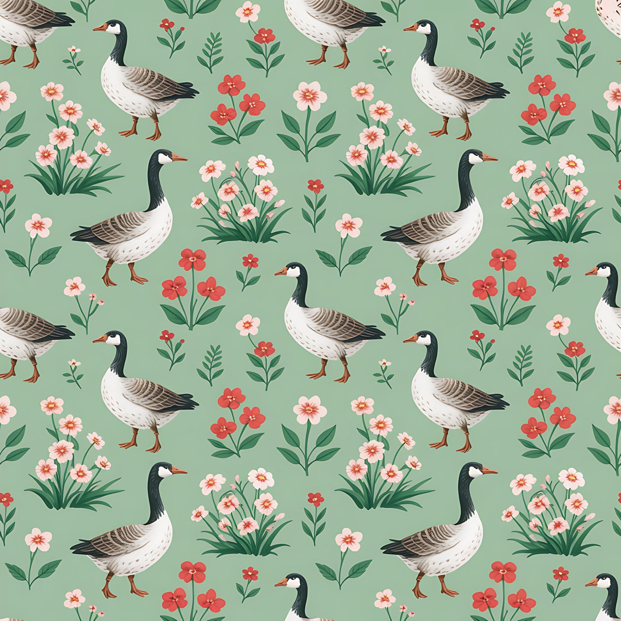 Gosling Garden Pattern 19 Minky Fabric