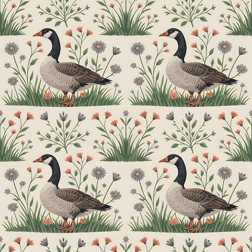 Gosling Garden Pattern 2 Minky Fabric