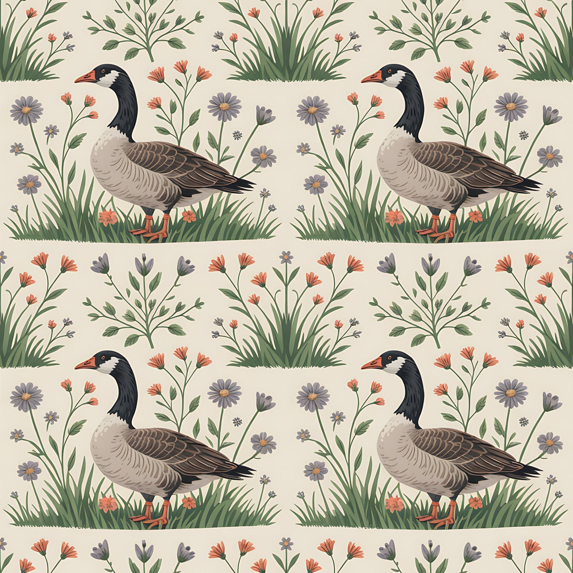 Gosling Garden Pattern 2 Minky Fabric