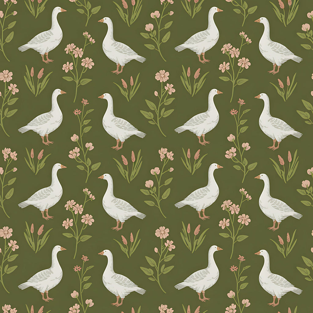 Gosling Garden Pattern 24 Minky Fabric