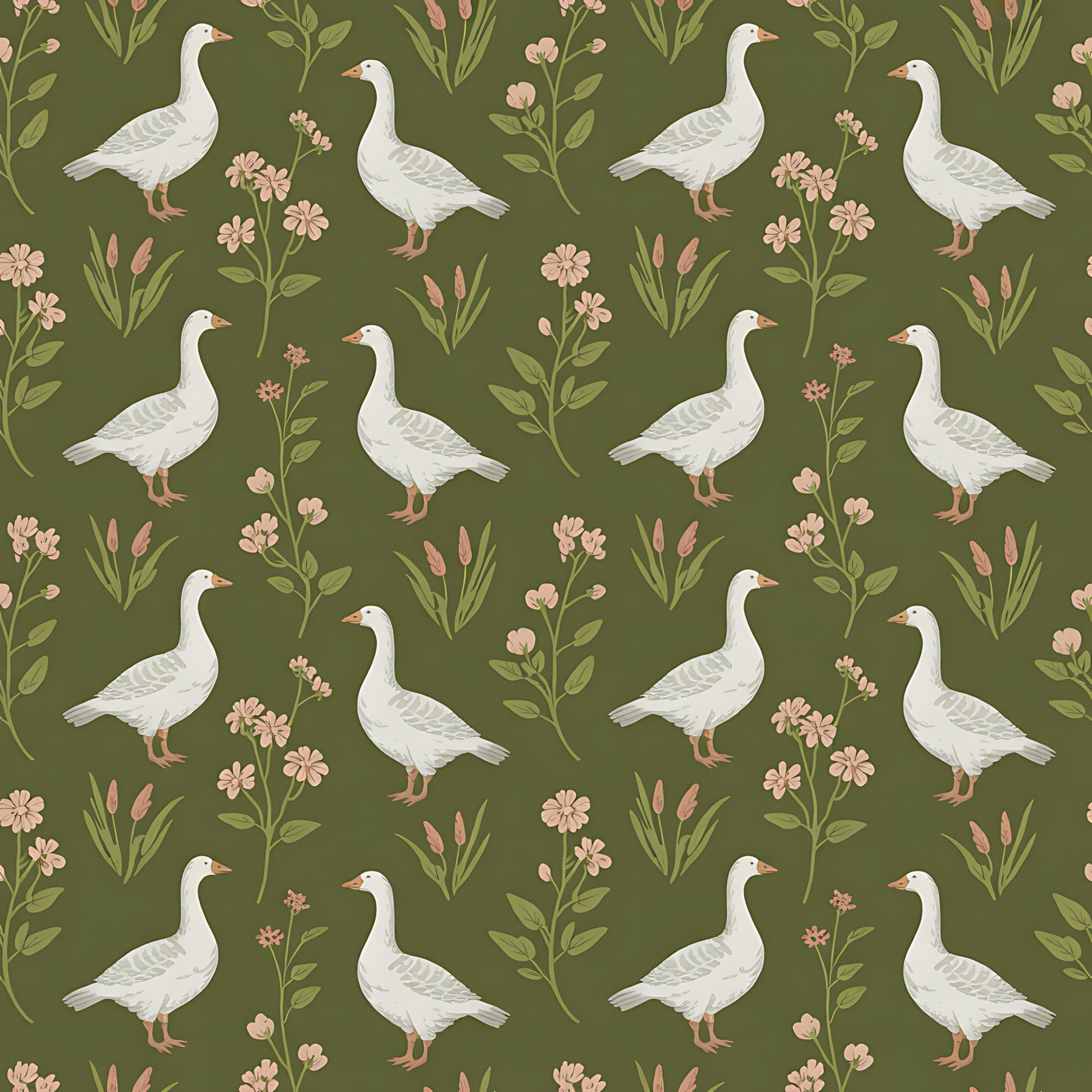Gosling Garden Pattern 24 Minky Fabric