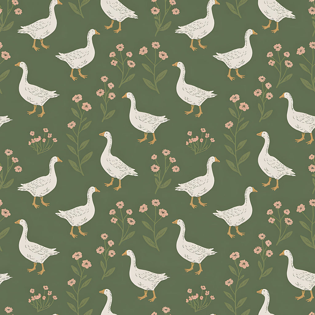 Gosling Garden Pattern 25 Minky Fabric