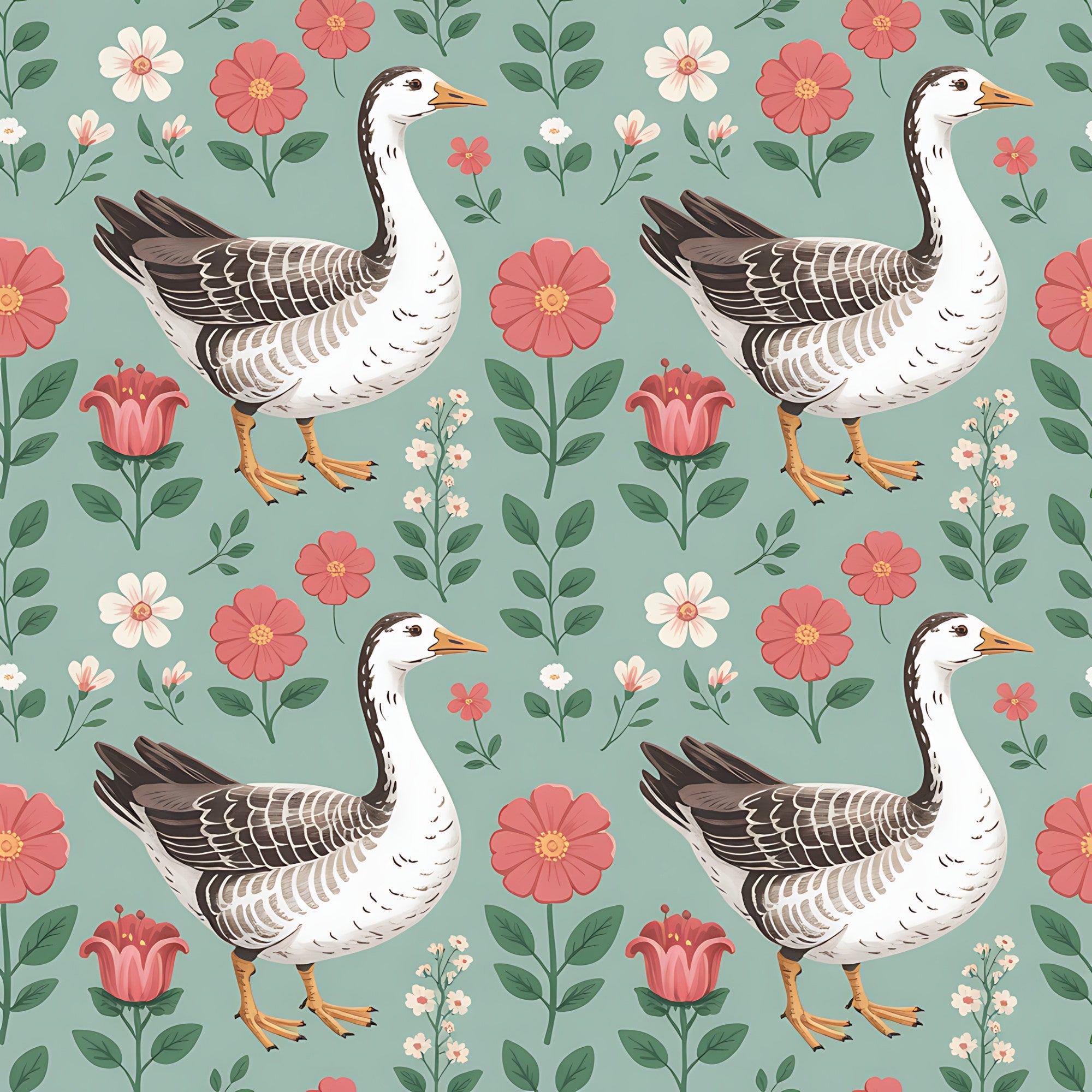 Gosling Garden Pattern 27 Minky Fabric
