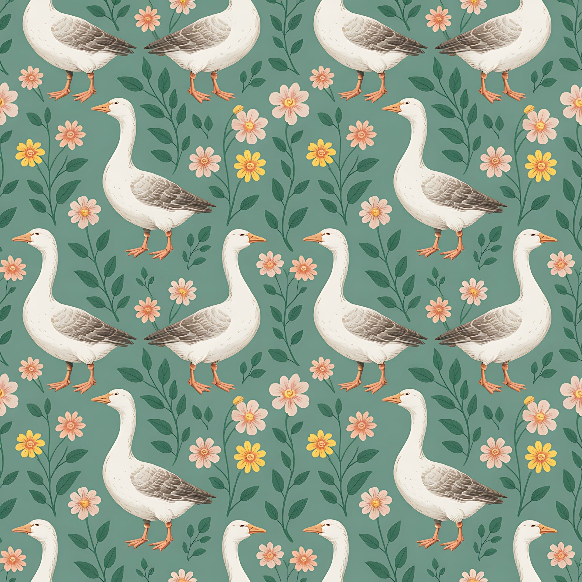 Gosling Garden Pattern 28 Minky Fabric
