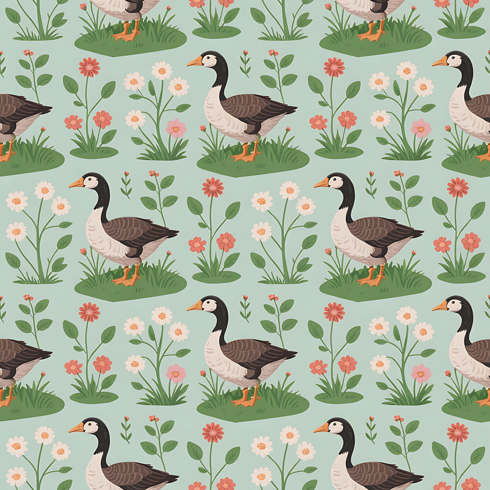 Gosling Garden Pattern 29 Minky Fabric