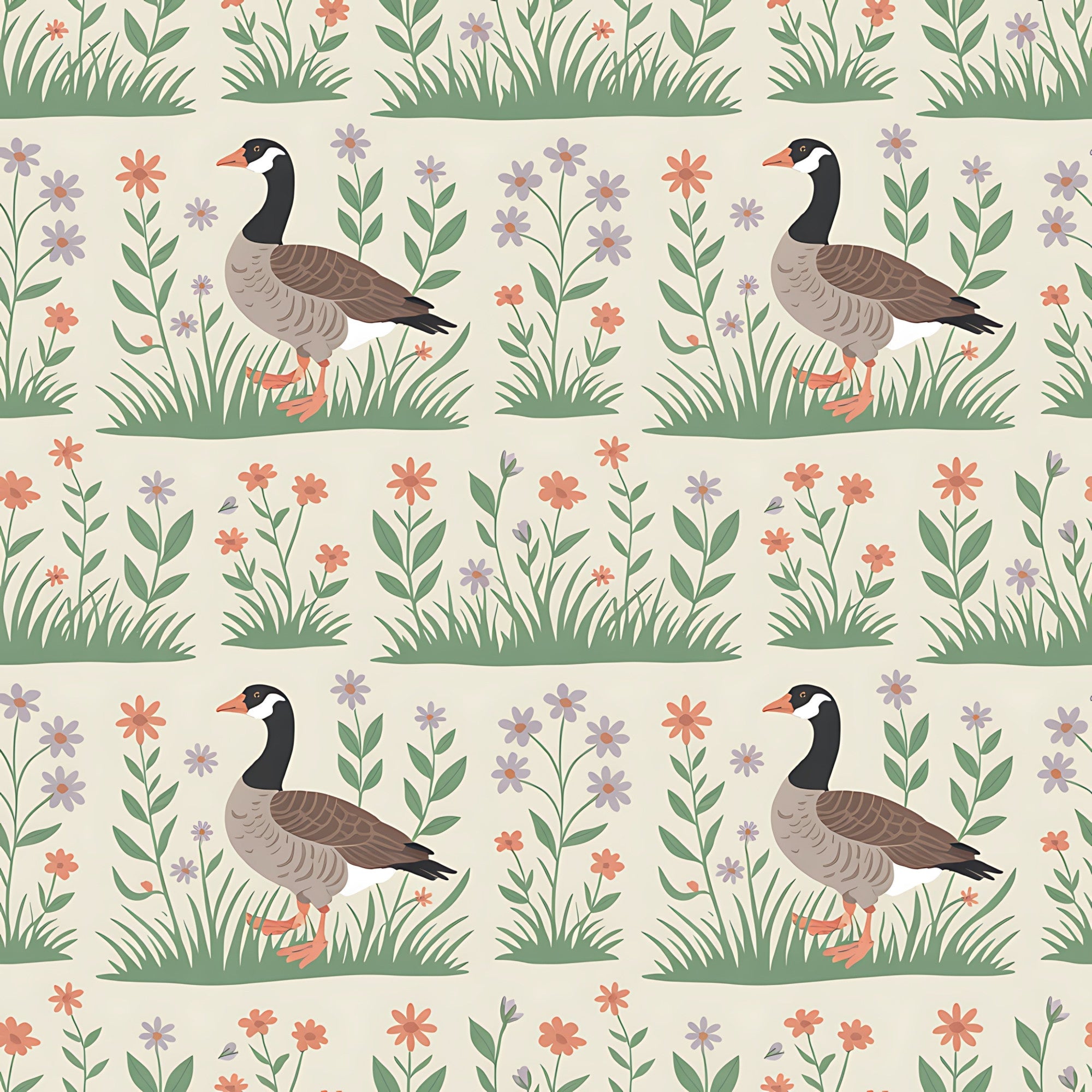 Gosling Garden Pattern 3 Minky Fabric