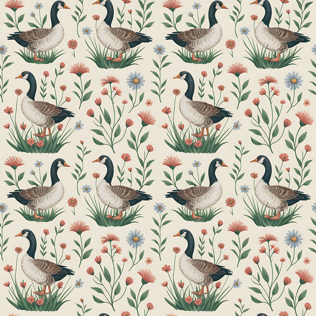 Gosling Garden Pattern 4 Minky Fabric