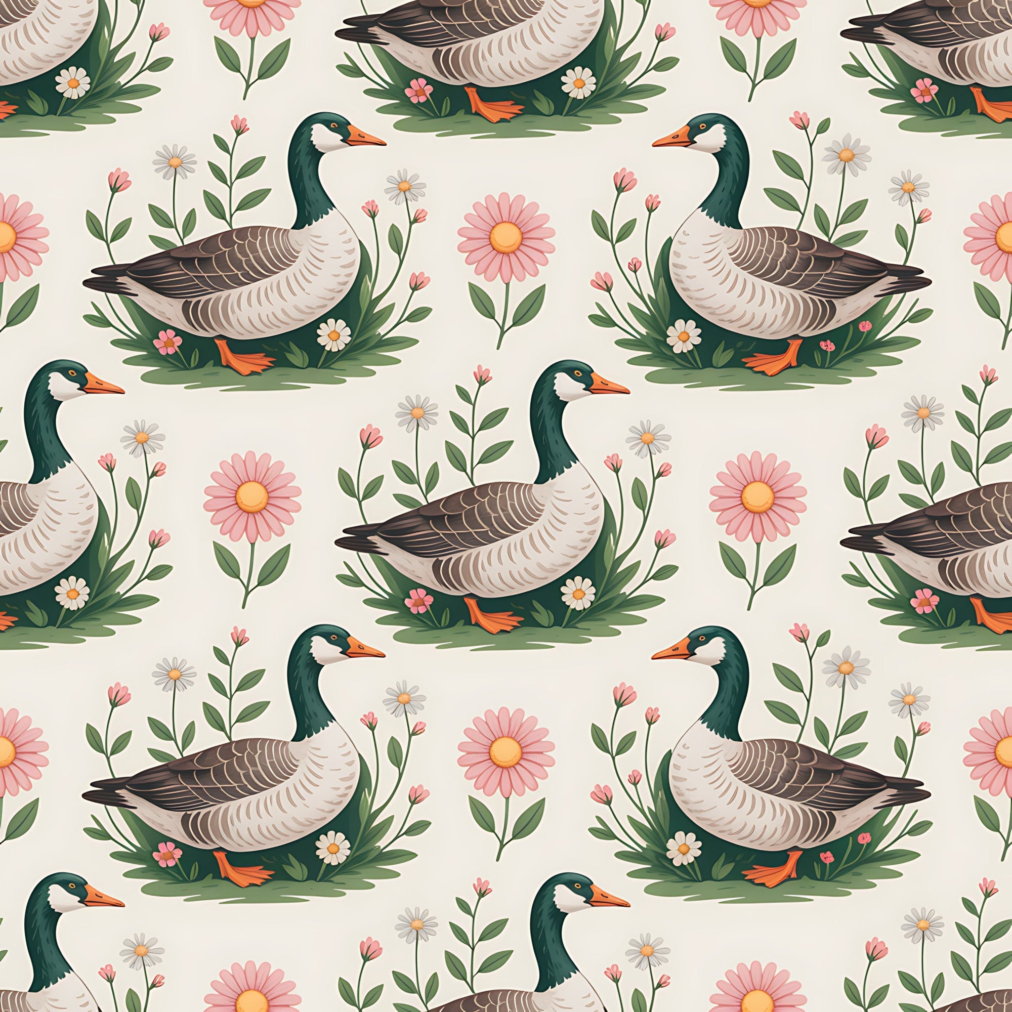 Gosling Garden Pattern 5 Minky Fabric