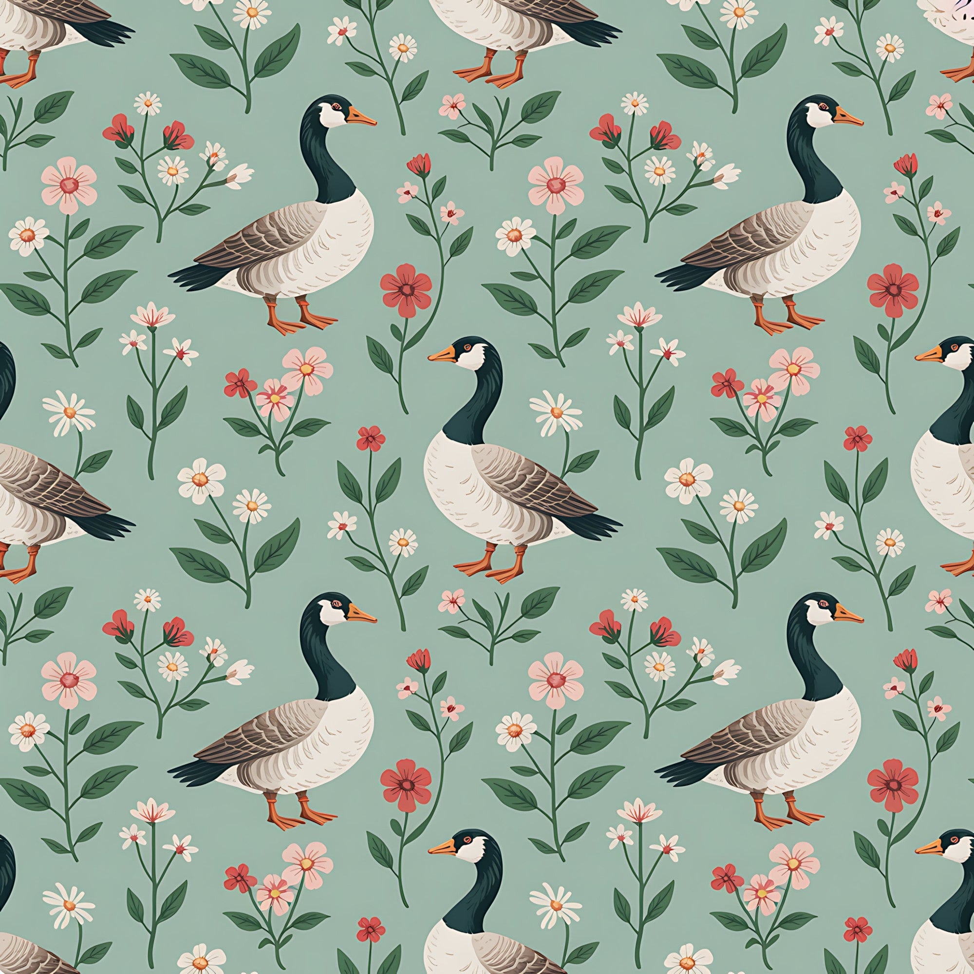 Gosling Garden Pattern 6 Minky Fabric