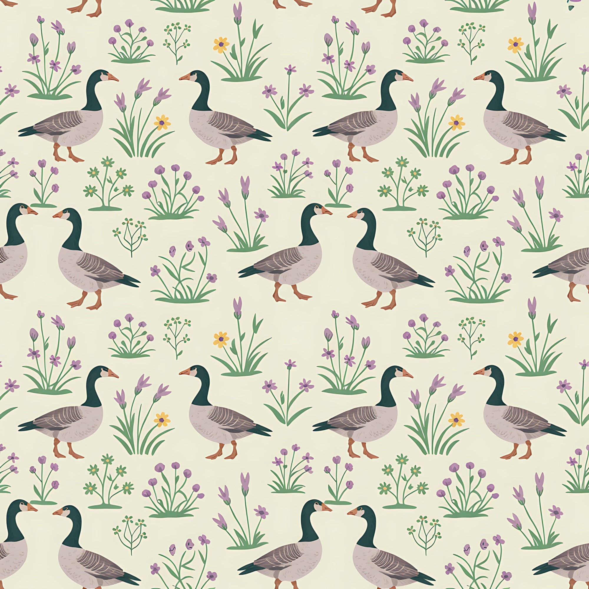Gosling Garden Pattern 7 Minky Fabric