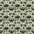 steampunk, victorian machinery, airships, submarines, vintage vehicles, sage green, sepia brown, antique brass, copper tones, mechanical gears, hot air balloons, nautical vessels, industrial design, gothic aesthetic, repeating pattern,, vintage transportation, clockwork elements, aged patina, fantasy machines