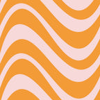 orange, pink, wavy stripes, groovy pattern, retro waves, flowing curves, psychedelic design, 1960s style, mod pattern, undulating lines,, fabric panel, peace love theme, vintage vibes, swirling motif, coral pink, tangerine orange, hippie aesthetic, groovy waves