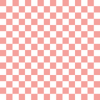 pink, white, checkerboard pattern, geometric design, alternating squares,, fabric panel, retro style, mod pattern, checker print, groovy aesthetic, peace theme, love motif, craft fabric, sewing material, repetitive design, square tiles, coral pink, blush tones
