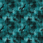 teal, turquoise, black, grunge pattern, abstract design, distressed texture, splatter marks, brush strokes, contemporary art, moody aesthetic,, fabric panel, artistic print, textured background, paint splatters, modern grunge, expressive marks, urban style, crafting material