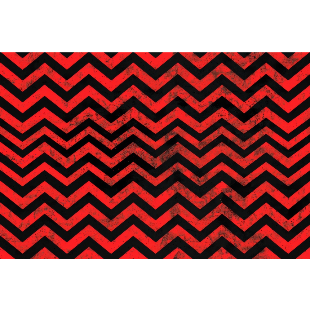 red, black, chevron pattern, zigzag stripes, grunge texture, distressed finish, geometric design,, fabric panel, angular lines, vintage style, weathered appearance, bold stripes, repetitive pattern, cotton fabric, crafting material, sewing fabric, textured surface